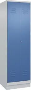 C+P Wäsche-Spind Classic PLUS, Sockel, 2 Abteile, 1950x600x500mm, 7035/5023 Verschluss Zylinderschloss Trennwand mittig