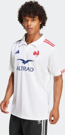 Damen/Herren Rugby Trikot kurzarm Replika - XV de France FFR 2024/2025 weiß
