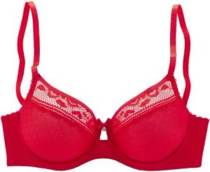 Vivance T-Shirt-BH aus feinem Mesh-Material und Spitze in Kussmund-Optik, Dessous