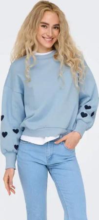 ONLY Sweatshirt ONLBECCA L/S O-NECK SWT mit Stickerei