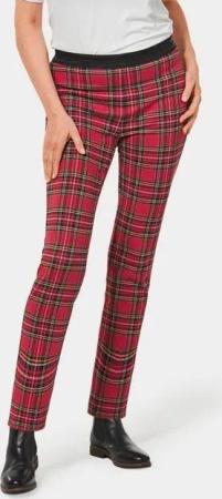 GOLDNER Stoffhose Kurzgröße: Stretchbequeme Karohose LOUISA