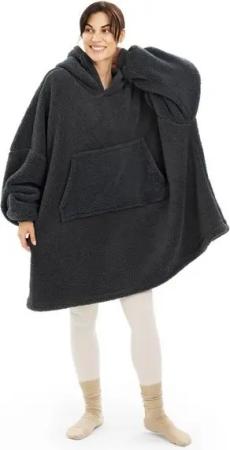 HOMELEVEL Unisex-Bademantel Unisex Fleece Hoodie Pullover - Pulli mit Kapuze - Kuschelpullover, Polyester