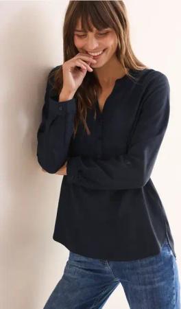 Cecil Damen Bluse in Unifarbe in Blau, Gr: M