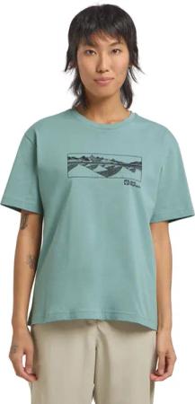 Jack Wolfskin Cordillera T-Shirt Women T-Shirt aus Bio-Baumwolle S multi color MOUNTAIN soft jade