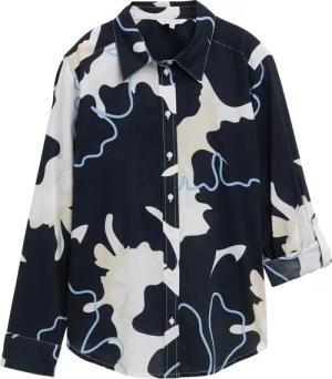 TOM TAILOR Damen Bluse mit Muster, blau, Geblümt, Gr. 46