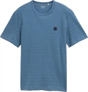TOM TAILOR Herren T-Shirt mit Logo-Badge, blau, Uni, Gr. XXXL