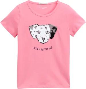 TOM TAILOR Mädchen T-Shirt mit Wendepailletten, rosa, Uni, Gr. 92/98