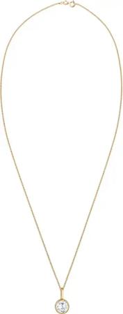 Elli Halsketten - Halskette Solitär Zirkonia 585 Gelbgold - Gr. unisize - in Gold - für Damen