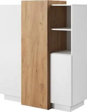 Feldmann-Wohnen Kommode 3D (3D, 1 St., Kommode mit 3 Türen), 110cm weiß / gold craft oak