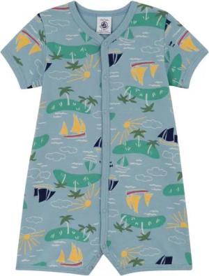 Petit Bateau Kurzoverall Petit Bateau kurzer Overall blau mit Entdeckermotiv