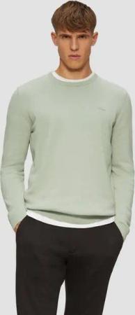 s.Oliver Rundhalspullover Casual (1-tlg) Rundhals. langarm, Logo-Stickerei
