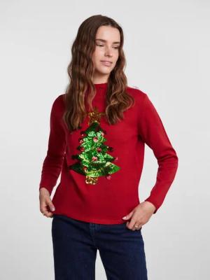 Pieces Rollkragenpullover 17136435 Rot Regular Fit