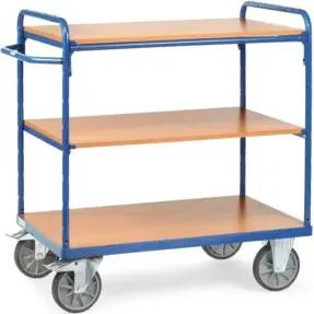 fetra Etagenwagen 8100, Tragkraft 500kg, TPE-Reifen, 1 fester und 2 Einlegeböden