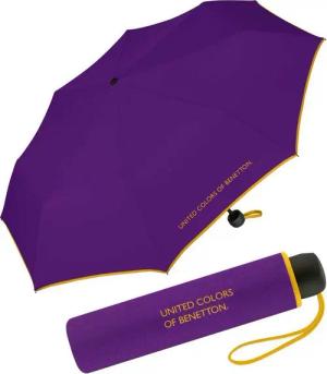 United Colors of Benetton Taschenregenschirm Super Mini - uni, leuchtende Modefarben mit kontrastreichem Saum