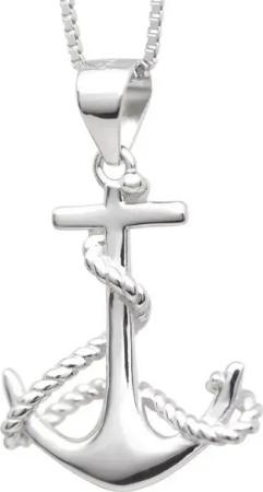 Schmuck-Elfe Kette mit Anhänger Anker Ahoi, 925 Silber