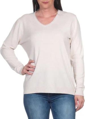 Aurela Damenmode V-Ausschnitt-Pullover Pullover für Damen Feinstrickpullover Basic Pulli (1-tlg) angenehmer Freizeitpullover oder Unterziehshirt für den Wintersport