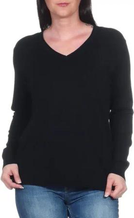 Aurela Damenmode V-Ausschnitt-Pullover Pullover für Damen Feinstrickpullover Basic Pulli (1-tlg) angenehmer Freizeitpullover oder Unterziehshirt für den Wintersport
