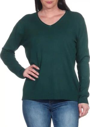 Aurela Damenmode V-Ausschnitt-Pullover Pullover für Damen Feinstrickpullover Basic Pulli (1-tlg) angenehmer Freizeitpullover oder Unterziehshirt für den Wintersport