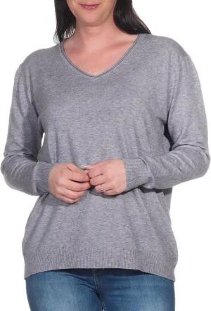 Aurela Damenmode V-Ausschnitt-Pullover Pullover für Damen Feinstrickpullover Basic Pulli (1-tlg) angenehmer Freizeitpullover oder Unterziehshirt für den Wintersport