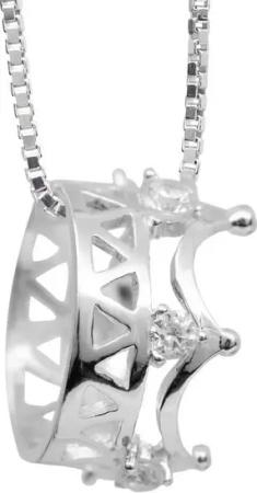 Schmuck-Elfe Kette mit Anhänger Krönchen, 925 Silber