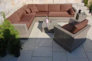 Ragnarök Möbel-Design Gartenlounge-Set Lounge Set Wotan, (Set, Ecksofa, Alu, Polyrattan), Ecksofa bestehend aus 4 einzelenen Elementen
