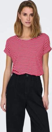 ONLY T-Shirt ONLMOSTER STRIPE S/S O-NECK TOP JRS NOOS mit Aufschlag am Arm
