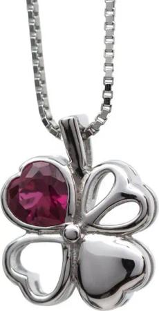 Schmuck-Elfe Kette mit Anhänger Clover Heart, 925 Silber