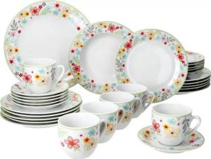 MamboCat Kombiservice 30tlg Kombiservice Variant Blümchen Porzellan 6 Personen, Porzellan