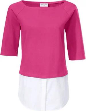 Rick by rick cardona Troyer Rick Cardona Damen Designer-Pullover-2-in-1, pink-weiß