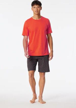 Schlafanzug kurz hellrot gemustert - Casual Essentials 50