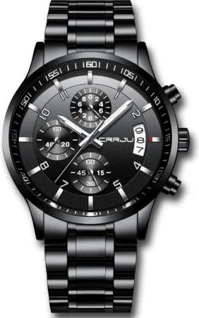CRRJU Präzises Japanische Uhrwerk Chronographen mit Kalender Stoppuhr Analog Watch, Elegante Chronographen-Zifferblätter Sekunden 30 Meter wasserdichte