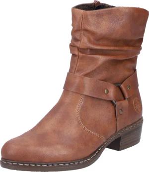 Rieker Stiefelette, Cowboyboots, Westernstiefelette, Blockabsatz, mit Zierriemen