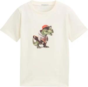 TOM TAILOR Jungen T-Shirt mit Print, weiß, Uni, Gr. 92/98