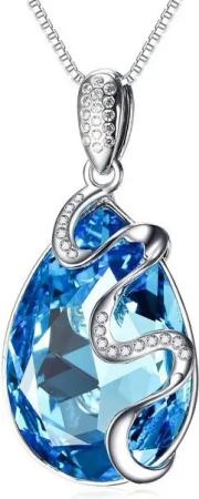 Schmuck-Elfe Kette mit Anhänger Schlange Tropfen, 925 Silber