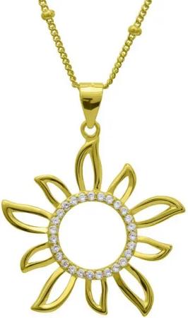 Schmuck-Elfe Kette mit Anhänger Sol Sunshine, 925 Silber vergoldet