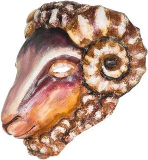 Maskworld Verkleidungsmaske Widder, Handbemaltes Kunstwerk aus Venedig