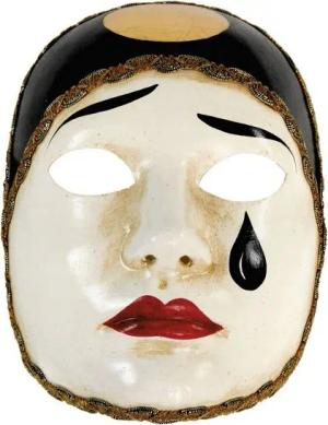 Maskworld Verkleidungsmaske Pierrot normale bianco