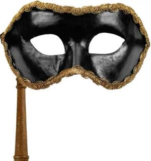 Maskworld Verkleidungsmaske Colombina nero con bastone
