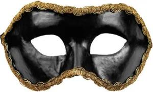 Maskworld Verkleidungsmaske Colombina nera - Venezianische Maske für Fasching