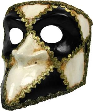 Maskworld Verkleidungsmaske Bauta scacchi bianco nero