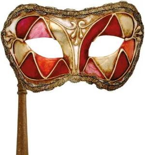 Maskworld Verkleidungsmaske Colombina arlecchino rosso
