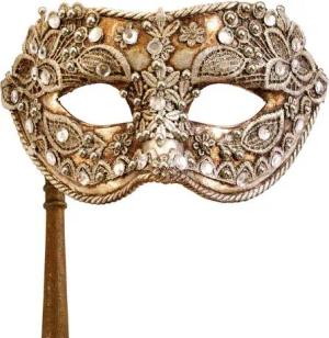 Maskworld Verkleidungsmaske Colombina macrame argento