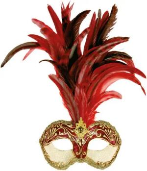 Maskworld Verkleidungsmaske Galetto Colombina piume