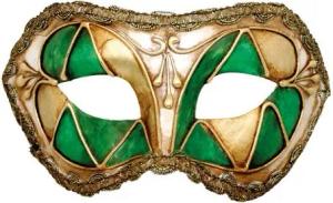Maskworld Verkleidungsmaske Colombina arlecchino verde