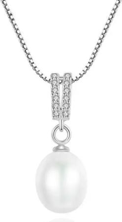 ROUGEMONT Perlenkette Damen Perlen Halskette 925 Sterling Silber, Echtschmuck