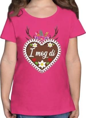 Shirtracer T-Shirt Lebkuchenherz I mog di mit Geweih und Blumen Mode für Oktoberfest Kinder Outfit