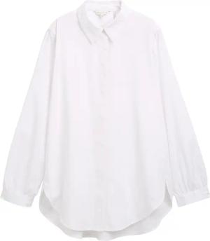 TOM TAILOR Damen Loose Fit Hemdbluse, weiß, Uni, Gr. 36