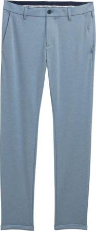 TOM TAILOR Herren TTTRAVIS Slim Chino Hose aus Piqué Jersey, blau, Uni, Gr. 33/32