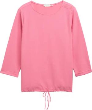 TOM TAILOR Damen Plus Size - Langarmshirt mit Knopf-Details, rosa, Uni, Gr. 48