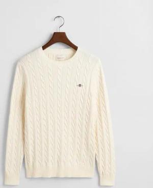 Gant Strickpullover Pullover mit Zopfmuster - Gerade